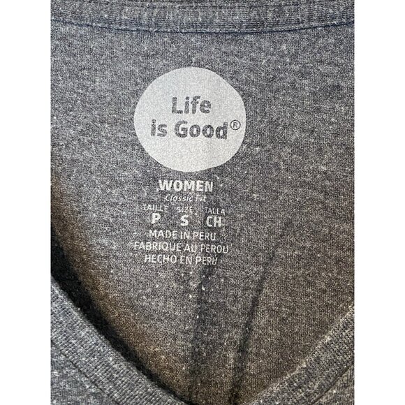 NC State Wolfpack Dark Gray T-Shirt Women's Size S Life Is Good North Carolina - Picture 5 of 10